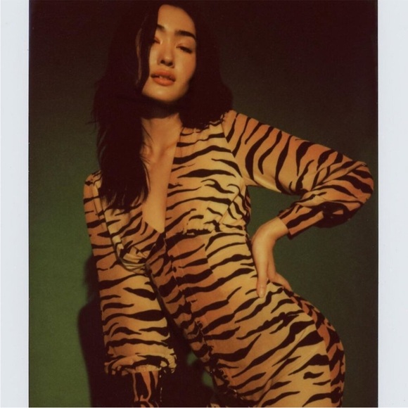 Realisation Par Tiger Print Dress - Black and Tan - Picture 1 of 15